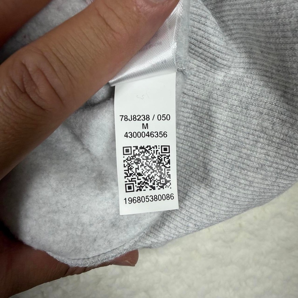 Tommy Jeans Mens Hoodie Medium Grey Heather Pullover Logo Sweatshirt Flag Logo - Picture 9 of 9